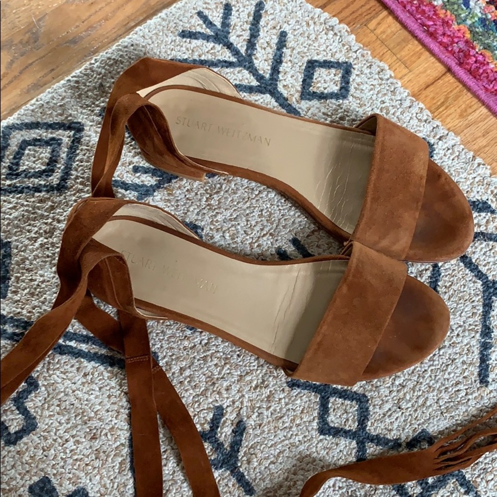 Stuart Weitzman Suede lace up sandals